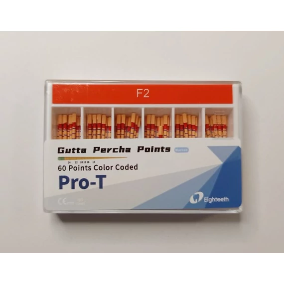 Guttapercha Csúcsok Pro-T F2  E-Flex S tűhöz ( 60 db )